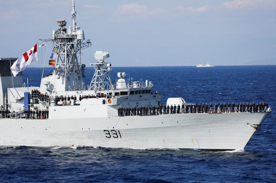 Royal Canadian Navy's Halifax-class frigate HMCS Vancouver takes part in the International Fleet Review to commemorate the 70th anniversary of the foundation of Japan's Maritime Self-Defense Force (JMSDF), at Sagami Bay, off Yokosuka, south of Tokyo, Japan Nov. 6, 2022. REUTERS/Issei Kato/Pool