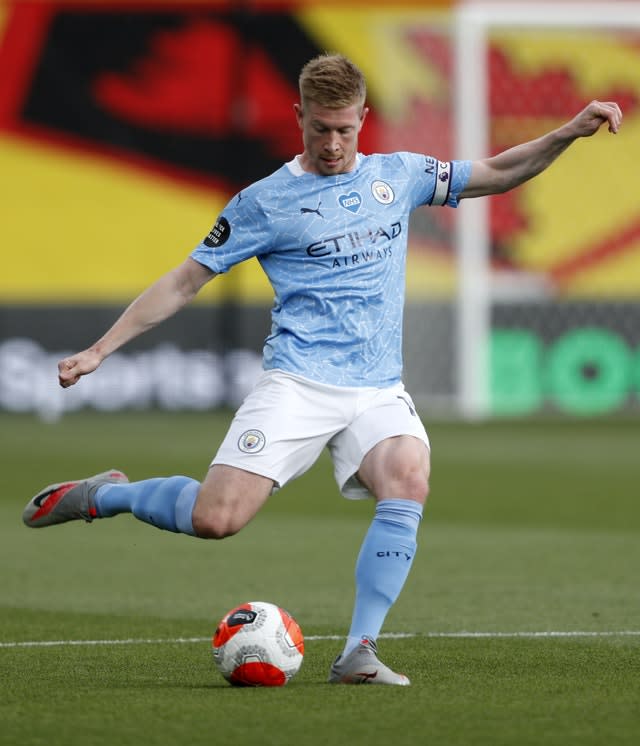 Kevin De Bruyne is bidding to match the Premier League record of 20 assists