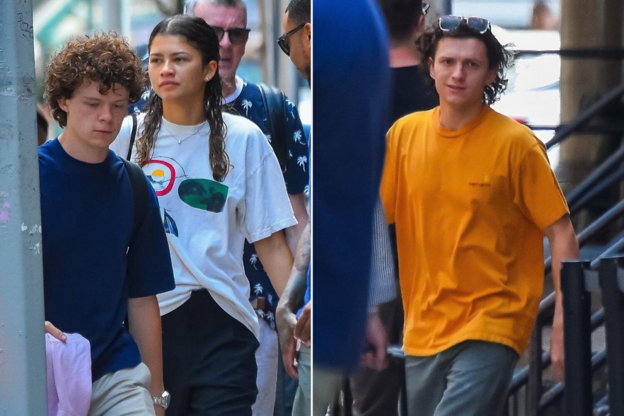 *EXCLUSIVE* - Zendaya and Tom Holland are spotted after lunch with his brother Harry in Manhattan