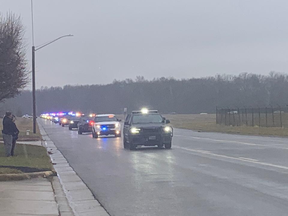 Law enforcement agencies across the Miami Valley and Ohio gathered in Richmond, Indiana Saturday to say goodbye to Preble County Sheriff’s Deputy Joshua Hamilton.