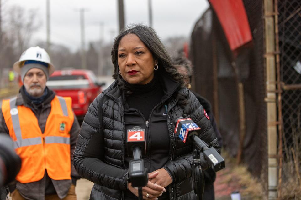 Detroit started demolition of the abandoned La Choy Factory bordering Joe Louis Greenway path on Monday, March 27, 2023.