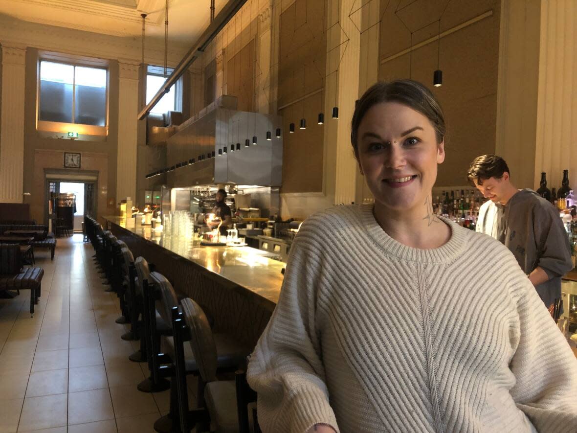 Jillian Ainsworth, office and event co-ordinator for Riviera restaurant, says they've had so many requests for events they've had to turn some people away.  (Sarah Kester/CBC - image credit)