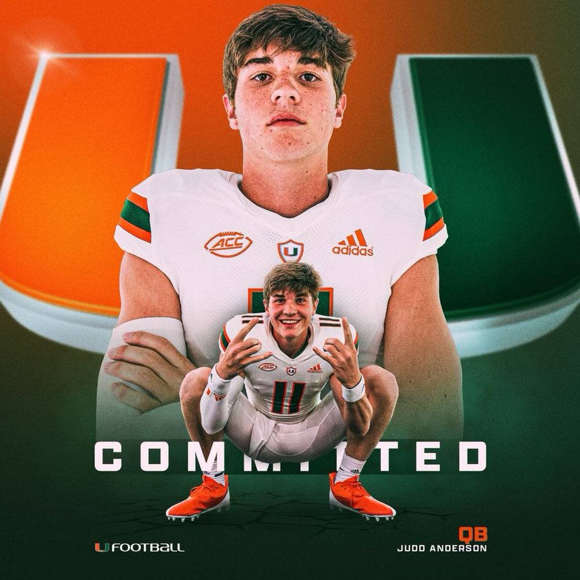 Miami Hurricanes quarterback for Class of 2024 commits to the U. He’s 6