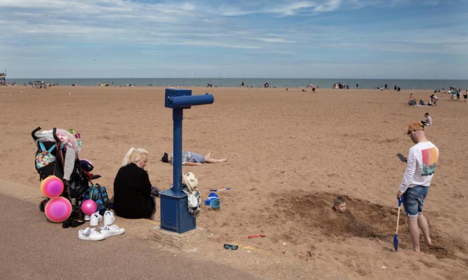 Passing time on Skegness beach.