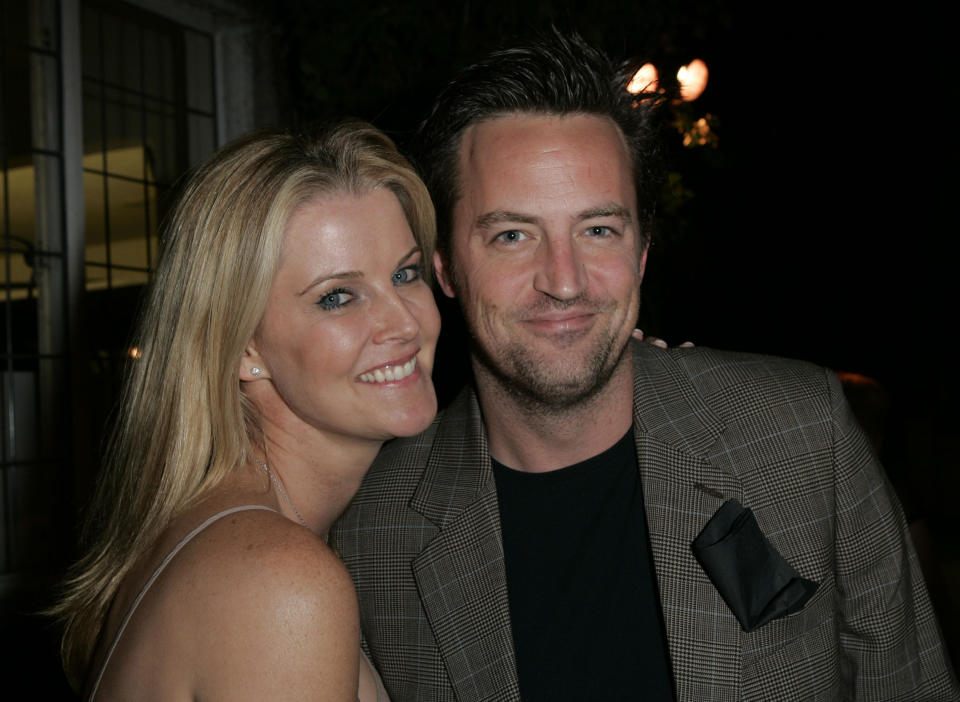 Maeve Quinlan and Matthew Perry during Stars Make Their Voices Heard at a Silent Auction for Lollipop Theater Network at Private Home in Beverly Hills, California, United States. (Photo by Donato Sardella/WireImage for Lollipop Theater Network)