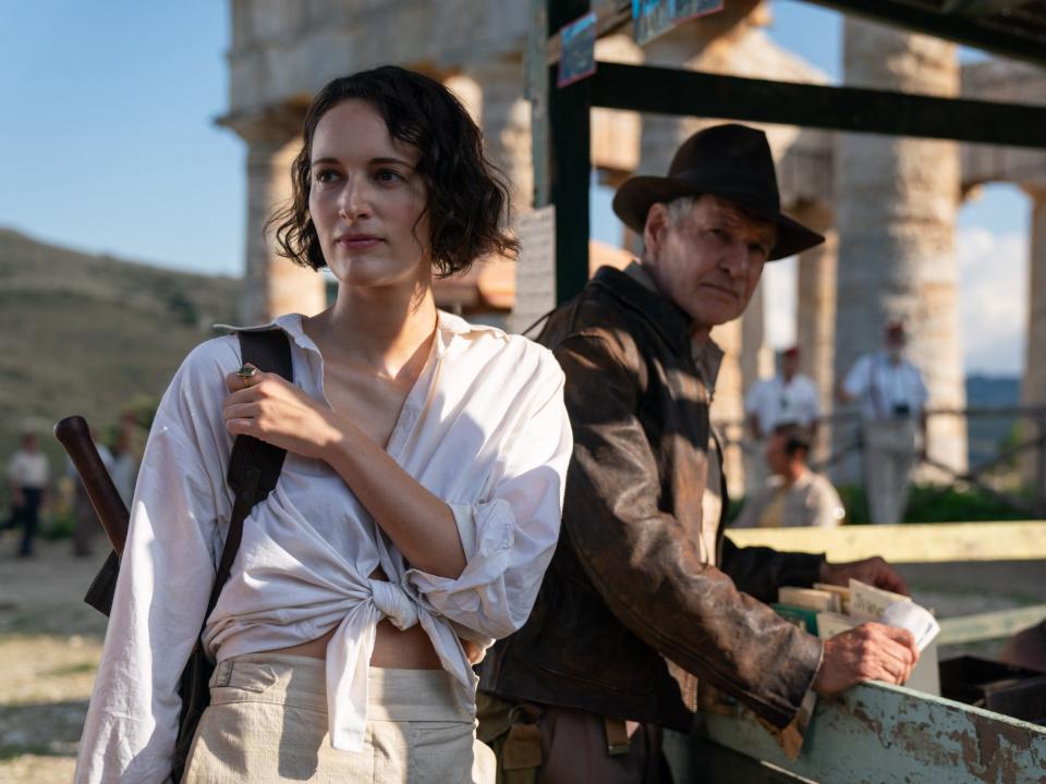 Phoebe Waller-Bridge and Harrison Ford in "Indiana Jones and the Dial of Destiny."