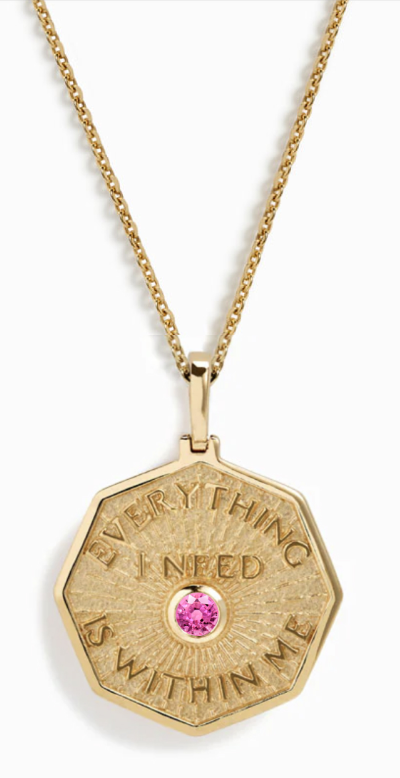 Awe Inspired’s Everything I Need Is Within Me Affirmation Necklace.