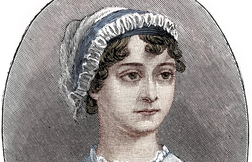 A drawing of author Jane Austen