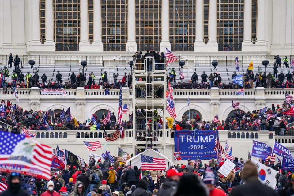 Thousands of insurrectionists stormed the US Capitol on January 6 2021 (Copyright 2021 The Associated Press. All rights reserved.)