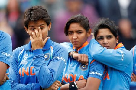 Cricket - Women's Cricket World Cup Final - England vs India - London, Britain - July 23, 2017 India players look dejected at the end of the match Action Images via Reuters/John Sibley