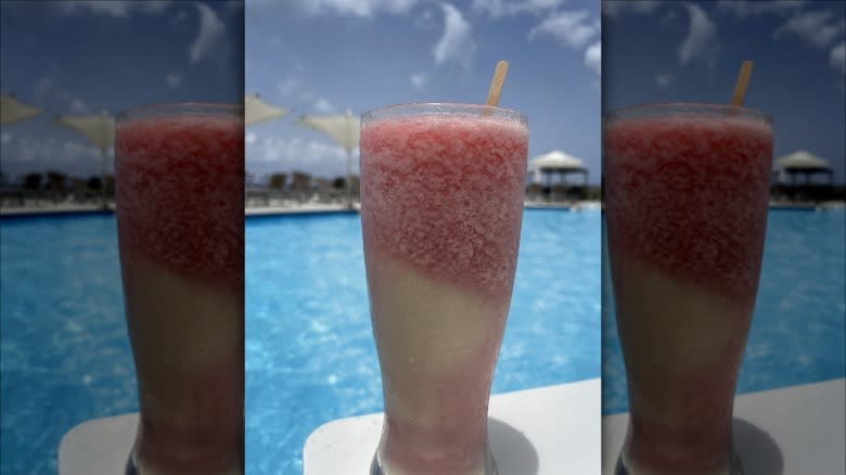 Miami Vice cocktail by the pool