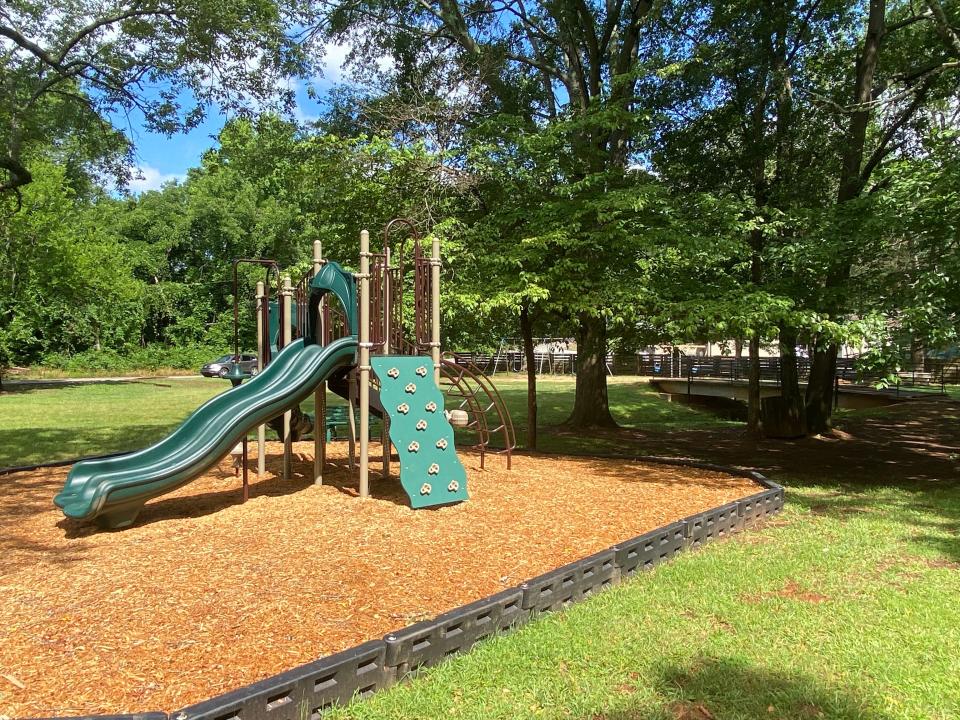 New playground equipment provided as part of a Leadership Greenville project at Verner Springs Park in the Sans Souci neighborhood in Greenville County.