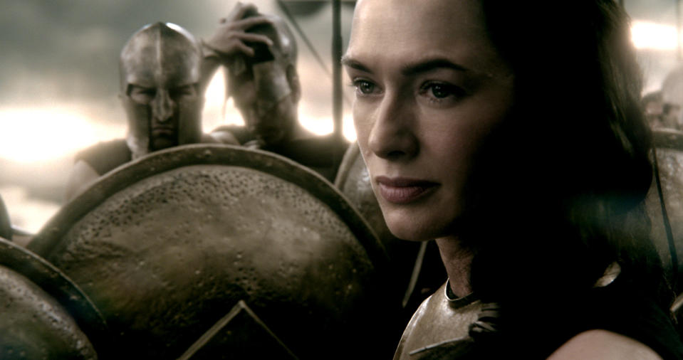 This image released by Warner Bros. Pictures shows Lena Headey in "300: Rise of an Empire." (AP Photo/Warner Bros. Pictures)