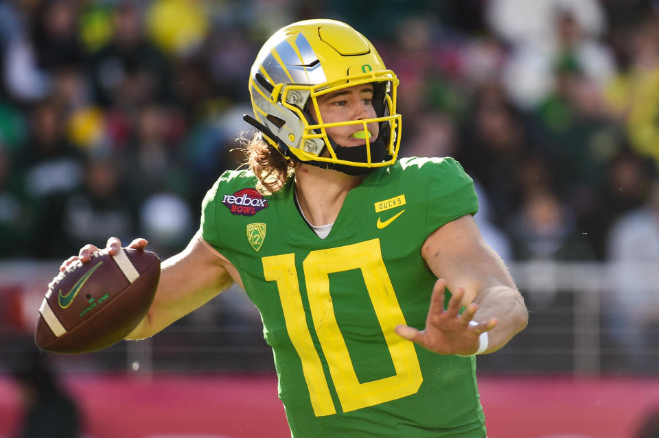 Oregon QB Justin Herbert is our top 2020 prospect at the position for now, but a lot can change with this coming season. (Getty Images)