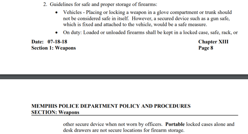 Memphis Police Chief CJ Davis's gun was stolen out of a car. It is unclear if she was following the department's storage policies.