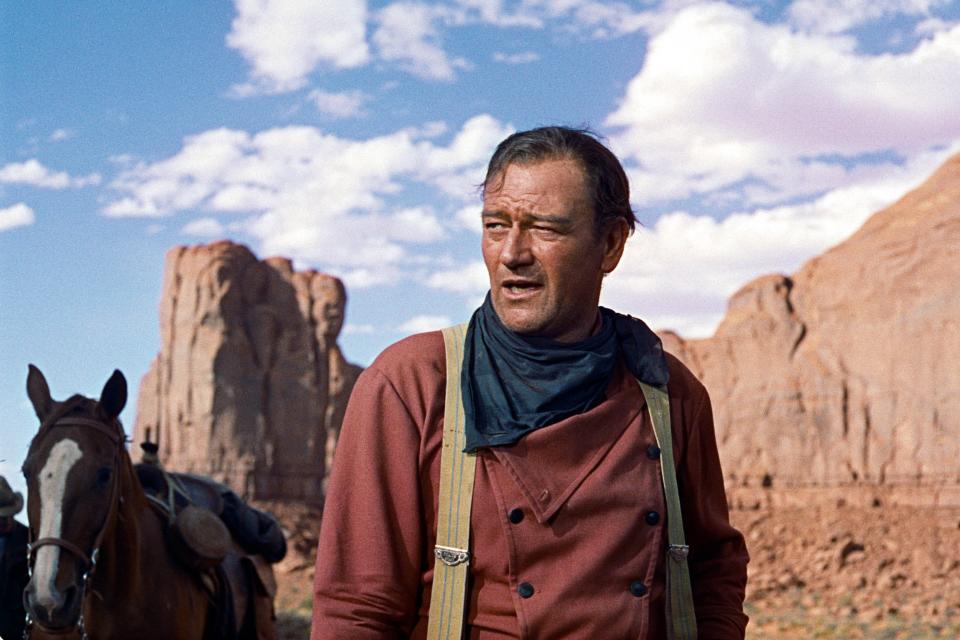 John Wayne, a 20th-century film icon prized for his portrayals of heroic masculinity in the American West, wore a hairpiece. His toupee from the 1966 film "El Dorado" was sold at auction in 2010.