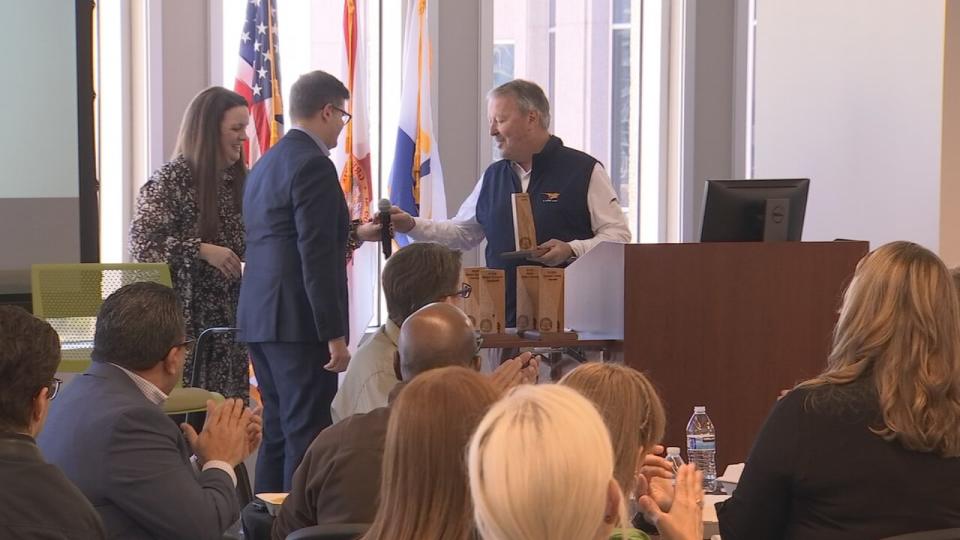 The U.S. Green Building Council awarded Mayor Buddy Dyer and Orlando with Central Florida Leadership Awards at City Hall.