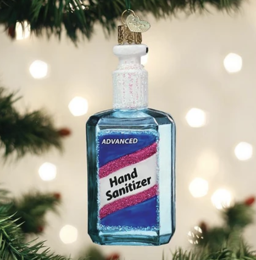 Old World Christmas's hand sanitizer ornament may be dangling from some firs this holiday season. (Photo: Old World Christmas)