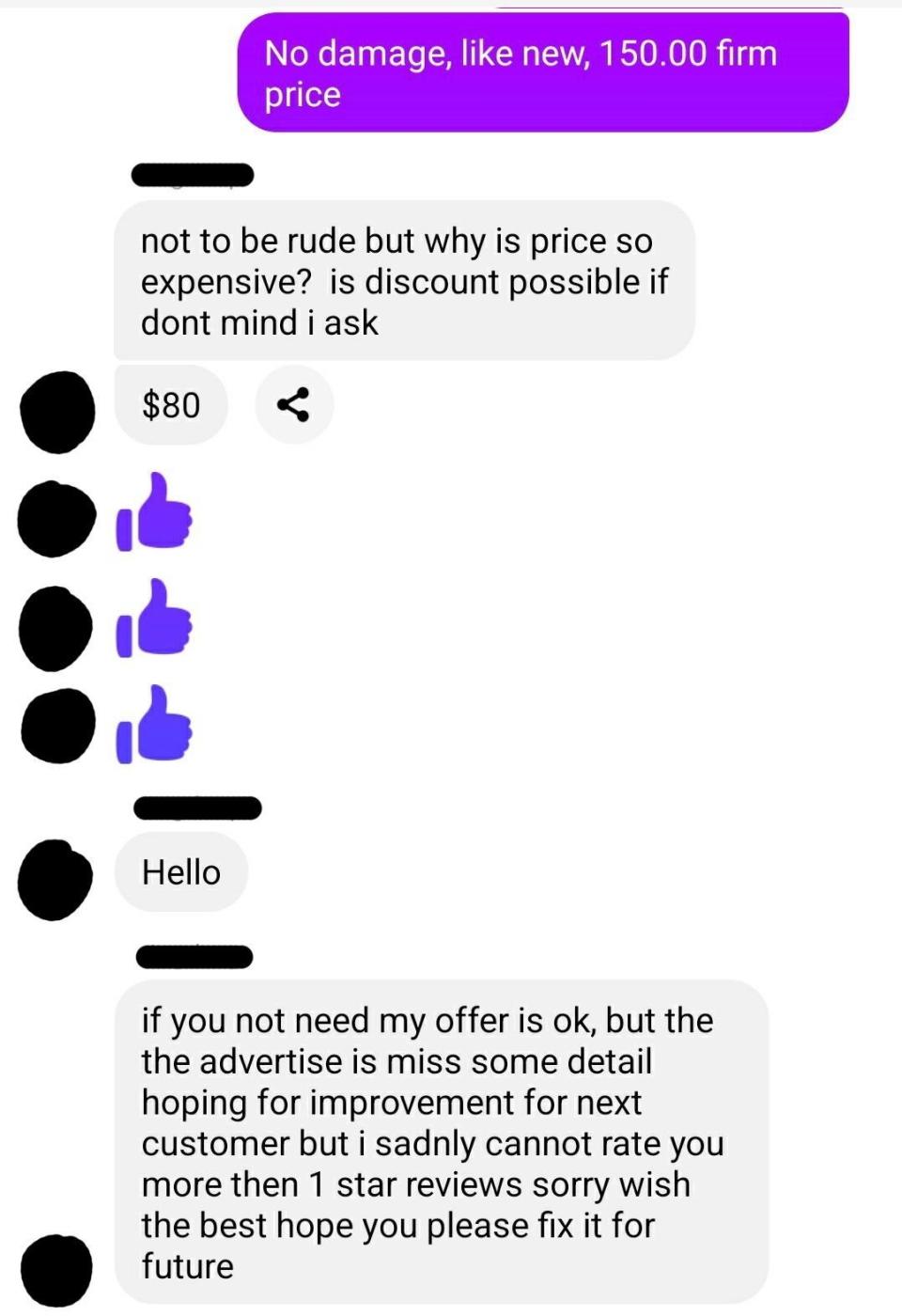 "if you not need my offer is ok, but the the advertise is miss some detail hoping for improvement for next customer but i sadnly cannot rate you more then 1 star reviews sorry"