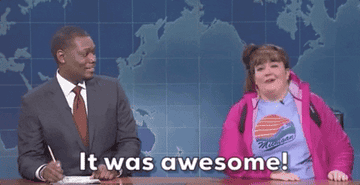 Aidy Bryant talks about something that "was awesome" in an "SNL" skit