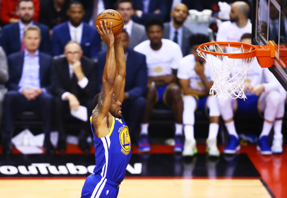 Andre Iguodala was traded to the Grizzlies, but he might not be there very long. (Photo by Vaughn Ridley/Getty Images)