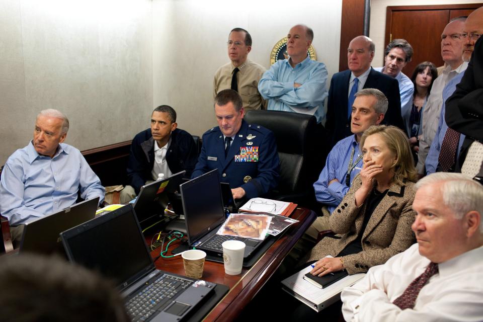 Biden was among those watching the 2011 US military operation that killed Bin Laden (Getty)