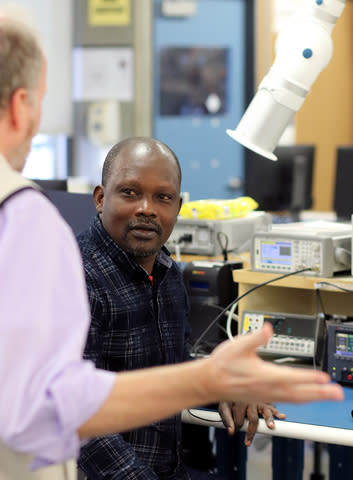 PCC student Banawe Moussa is pictured here studying in the Sylvania Campus Lab. Moussa has since graduated with a degree in Electronic Engineering Technology (EET). (Photo: Business Wire)