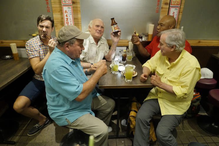 Jeff Dye, William Shatner, Terry Bradshaw, George Foreman, and Henry Winkler. (Photo: Paul Drinkwater/NBC)