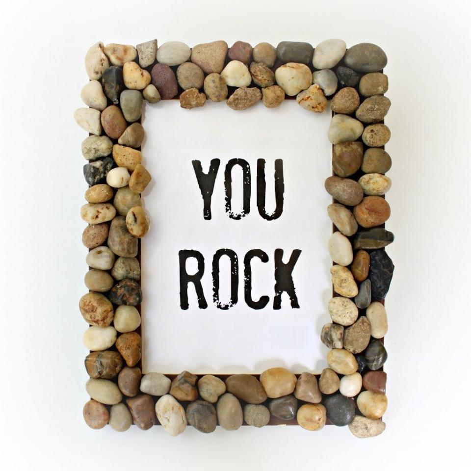<p>All you need is paint, polished rocks and super glue to turn an old picture frame into a fun gift for Dad. To save a few dollars, collect small rocks from a hike or your yard. Add a picture Dad will love or keep it punny with a print-out expression. </p><p><strong>Get the tutorial at <a href="http://www.morenascorner.com/2014/06/diy-rocky-picture-frame.html" rel="nofollow noopener" target="_blank" data-ylk="slk:Morena's Corner;elm:context_link;itc:0;sec:content-canvas" class="link ">Morena's Corner</a>.</strong> </p><p><strong><a class="link " href="https://www.amazon.com/dp/B087M35XMG?tag=syn-yahoo-20&ascsubtag=%5Bartid%7C10050.g.1171%5Bsrc%7Cyahoo-us" rel="nofollow noopener" target="_blank" data-ylk="slk:Shop Now;elm:context_link;itc:0;sec:content-canvas">Shop Now</a><br></strong></p>