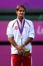 <p>Federer is probably he greatest tennis player of all time and certainly the greatest of his generation. However while the Swiss legend took gold alongside Stan Wawrinka in the doubles tournament in Beijing in 2008, the best he ever did as an individual was a silver medal at the London 2012 Games. </p>