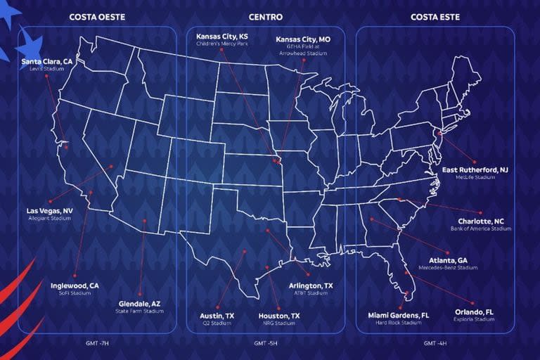 Estados Unidos tiene 14 sedes para recibir la Copa América 2024