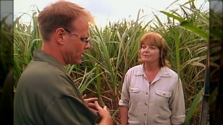 Deb Duchon and Alton Brown outdoors