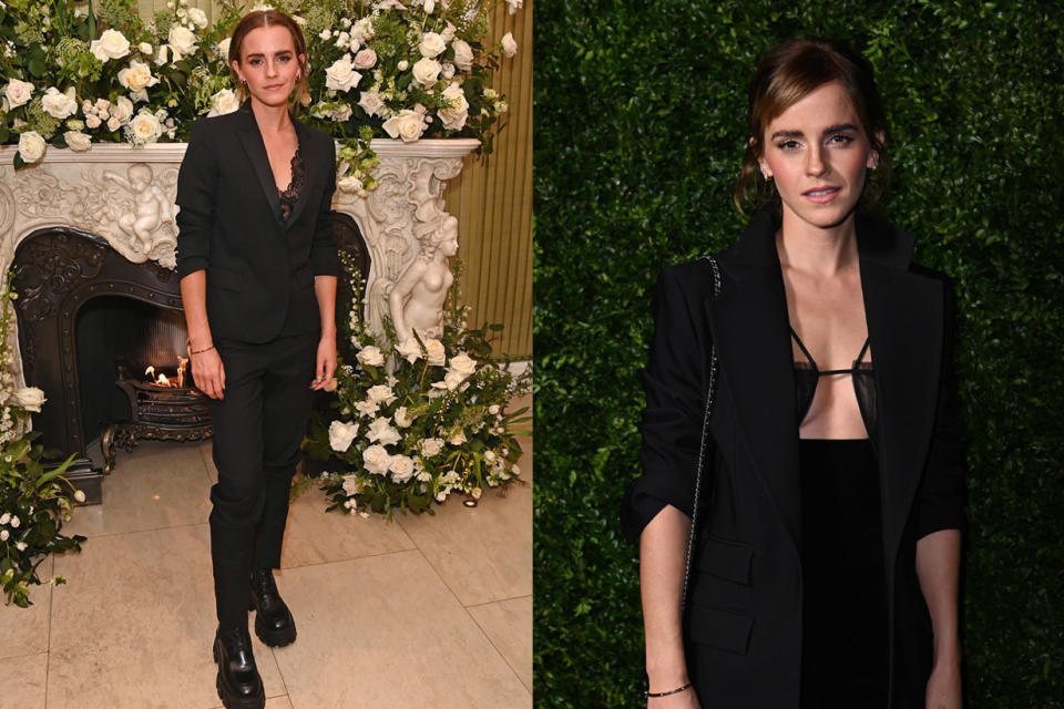 能帥也能美：Emma Watson 出席晚宴，成套西裝 Look 從容迷人！