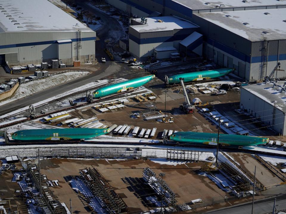 Boeing 737 Max fuselages in Kansas