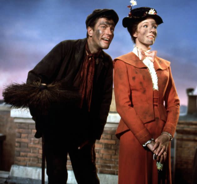 (Left to Right) Actors Julie Andrews and Dick Van Dyke star in the 1964 Disney film, 