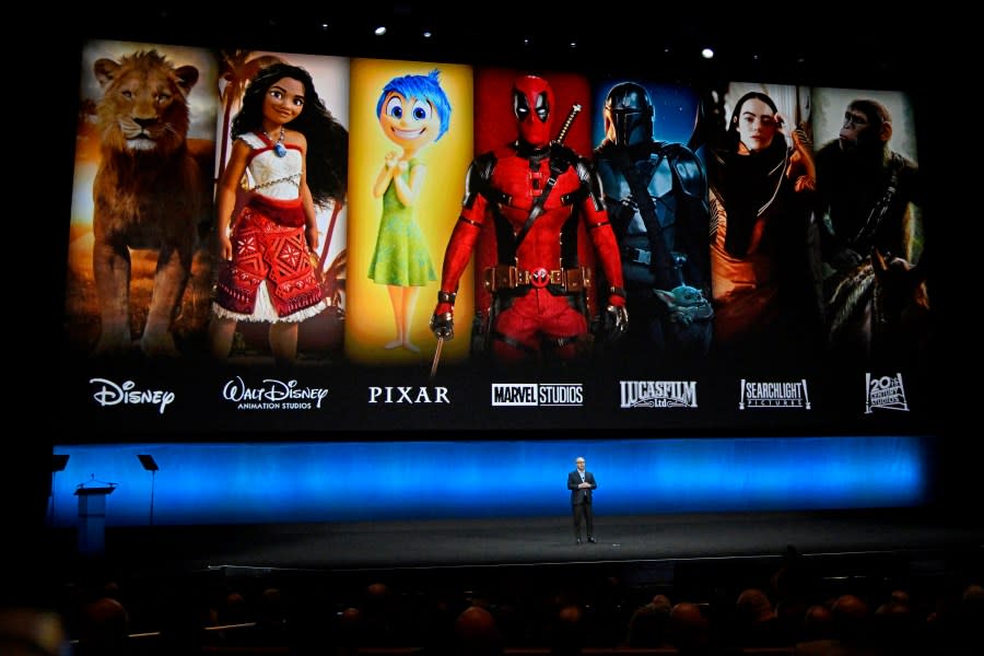 LAS VEGAS, NEVADA – APRIL 11: Alan Bergman, Co-Chairman, Disney Entertainment speaks onstage at the Walt Disney Studios Presentation during CinemaCon 2024 at The Colosseum at Caesars Palace on April 11, 2024 in Las Vegas, Nevada. (Photo by David Becker/WireImage)