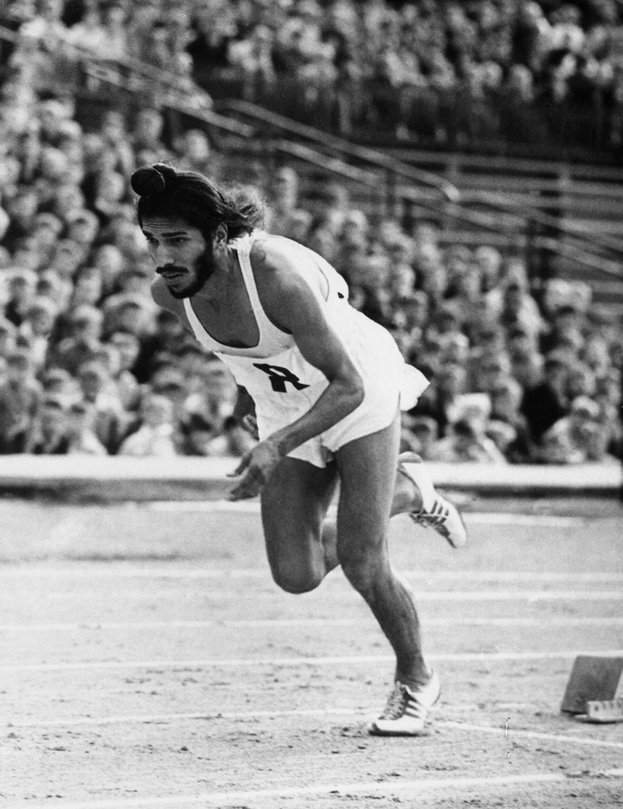 Milkha Singh, the famed Indian middle-distance runner starts the 400 metres race in the Janusz Kusocinski Memorial Track and Field MeetinG, in Warsaw, Poland, on June 20, 1961. (AP Photo)