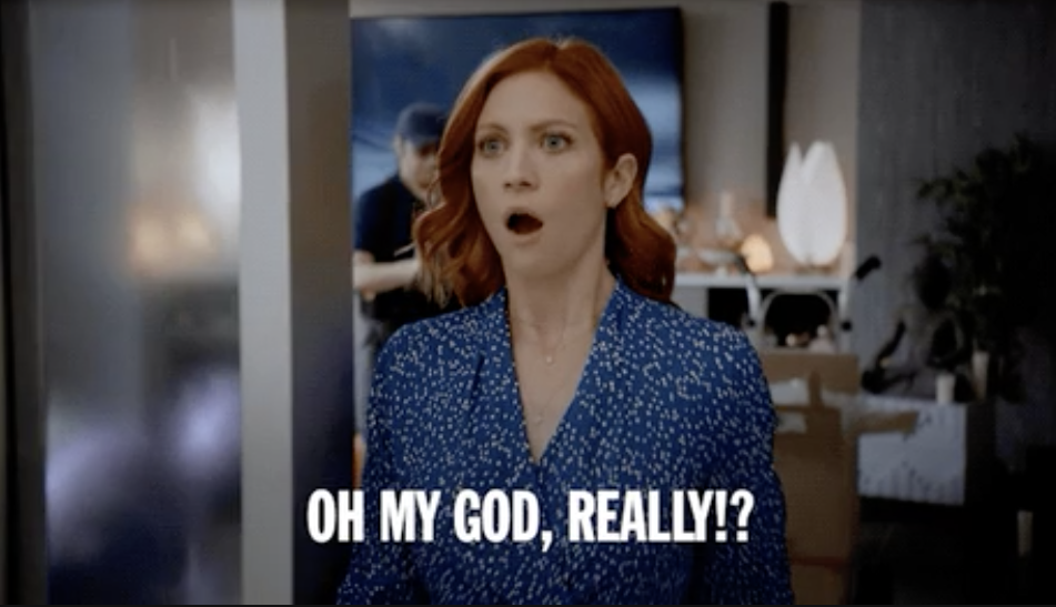 shocked brittany snow saying "oh my god, really?"