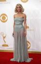 We aren’t sure what actress/dancer Julianne Hough was going for here. The dress is ill-fitting – especially in the bust -- and we’re so over the see-through trend. REUTERS/Mario Anzuoni (UNITED STATES Tags: ENTERTAINMENT) (EMMYS-ARRIVALS)