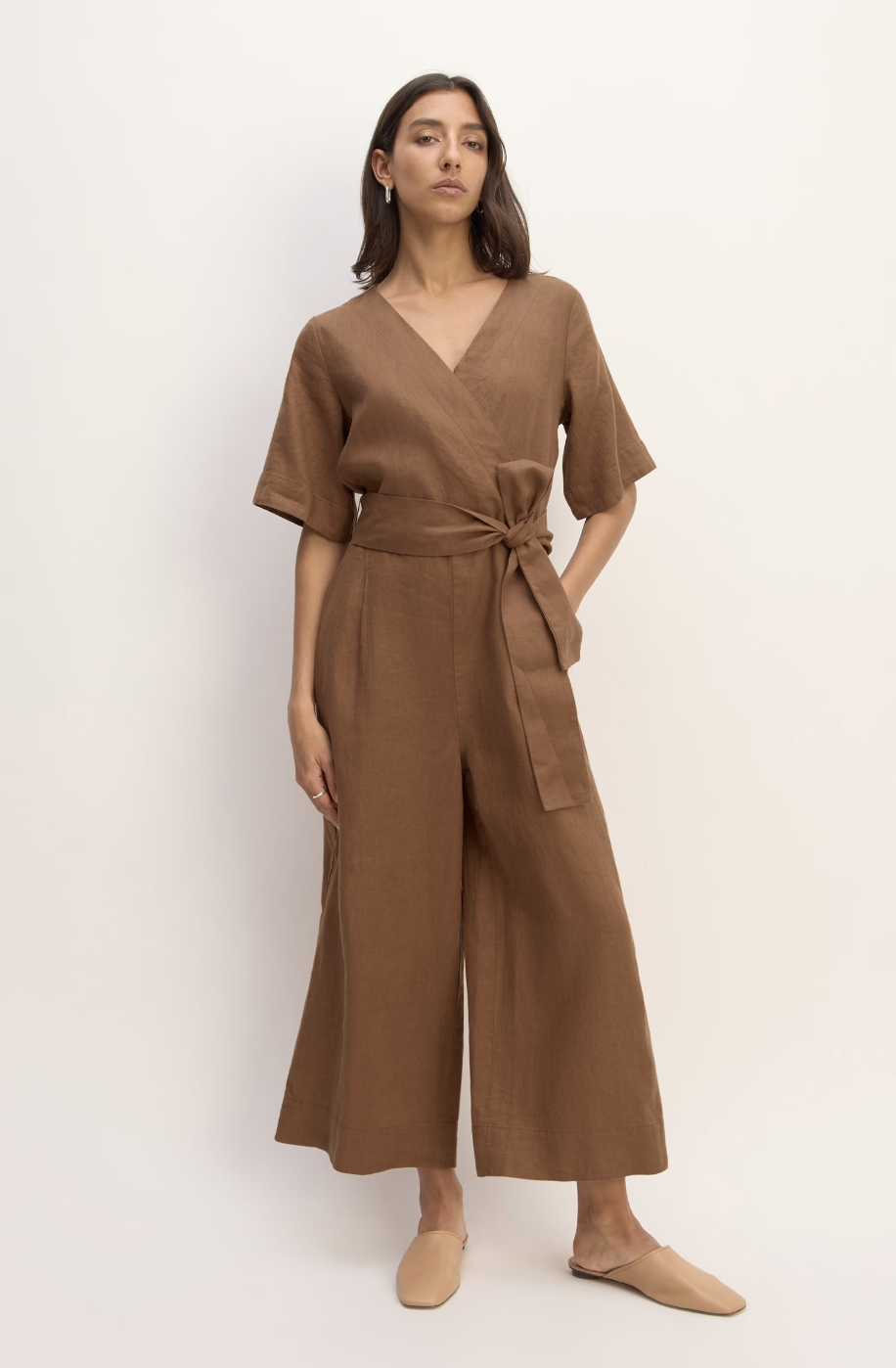 The Wrap Jumpsuit in Linen