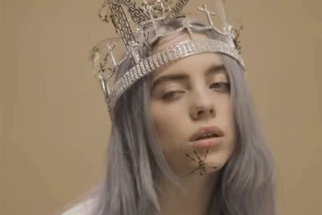 <p>Billie EIlish/YouTube</p> Billie Eilish - 'you should see me in a crown'.