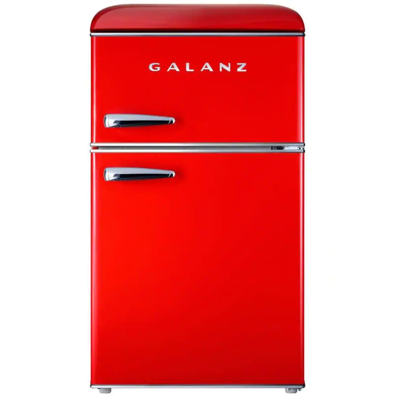 Galanz Retro Mini Fridge with Dual Door True Freezer