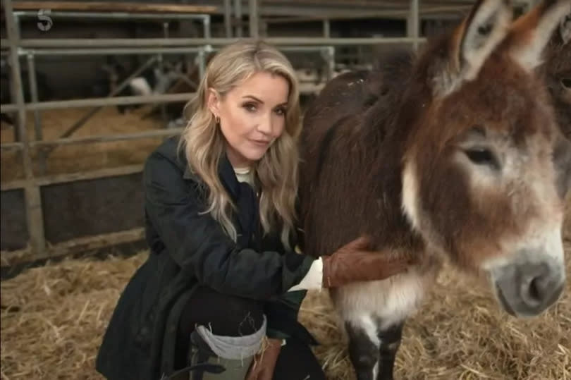 Helen gets up close with a donkey on Channel 5