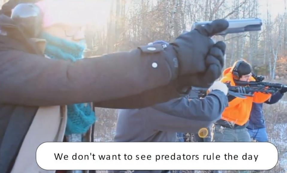 Members of the Sanctuary Church holding firearms in a promotional video for the religious group (YouTube screengrab)