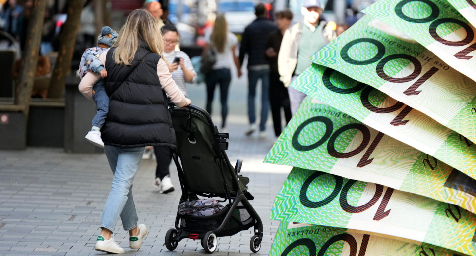 Aussie mum and money, superannuation on paid parental leave concept.