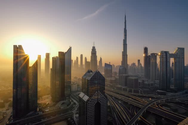 Dubai skyline.