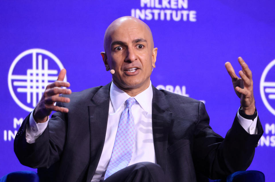 Neel Kashkari, President and CEO, Federal Reserve Bank of Minneapolis, speaks at the Milken Conference 2024 Global Conference Sessions at The Beverly Hilton in Beverly Hills, California, U.S., May 7, 2024.  REUTERS/David Swanson