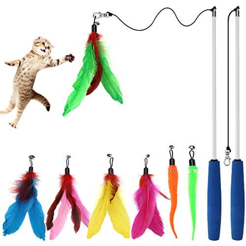 6) Interactive Cat Feather Wand