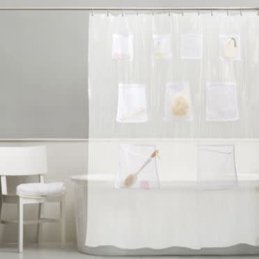 Pockets Shower Curtain, $19.99 at <a href="http://www.jcpenney.com/maytex-mesh-pockets-peva-shower-curtain/prod.jump?ppId=pp5005151536&amp;selectedSKUId=74435310018&amp;selectedLotId=7443531&amp;fromBag=true&amp;quantity=1&amp;cm_mmc=ShoppingFeed-_-GooglePLA-_-Shower%20Curtains-_-74435310018&amp;utm_medium=cse&amp;utm_source=google&amp;utm_campaign=shower%20curtains&amp;utm_content=74435310018&amp;gclid=CMTG_bK-7skCFYEdHwod8pgHOA&amp;kwid=productads-plaid^67370623058-sku^74435310018-adType^PLA-device^c-adid^45810122738" target="_blank">JCPenney</a>