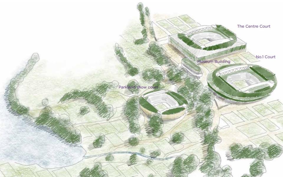 Wimbledon plans to build a new 8,000-seat arena and 38 additional grass courts